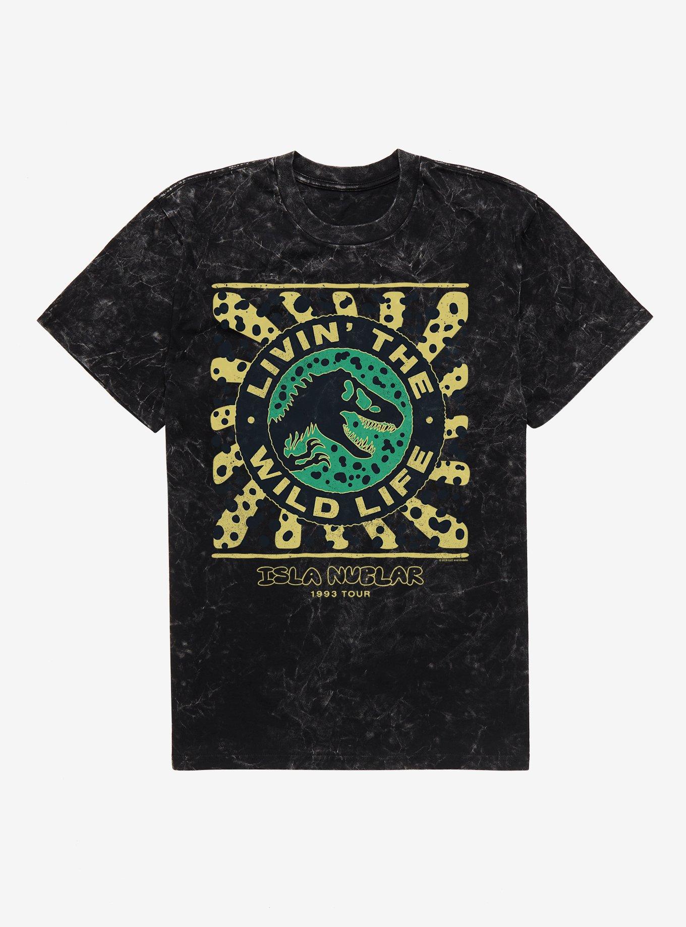 Jurassic Park Livin' The Wild Life Mineral Wash T-Shirt | Trending Graphic Tee For Fans