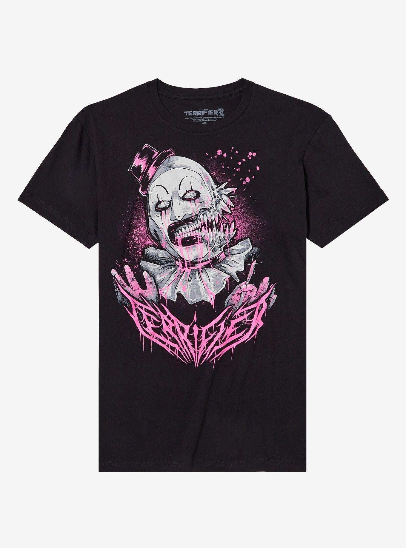 Terrifier 2 Art The Clown Pink Drips T-Shirt | Trending Graphic Tee For Fans