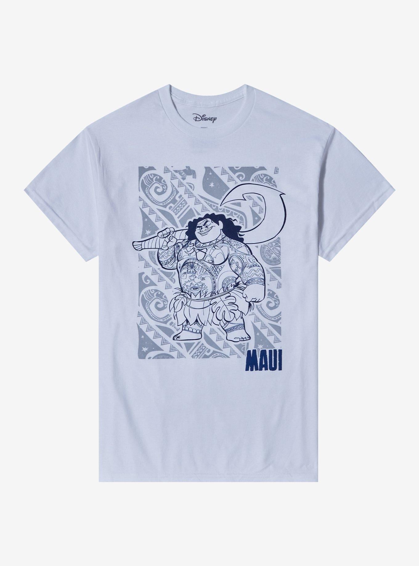 Disney Moana Maui Line Art T-Shirt | Trending Graphic Tee For Fans