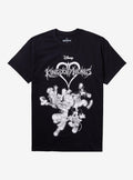 Disney Kingdom Hearts Black & White Group T-Shirt | Trending Graphic Tee For Fans