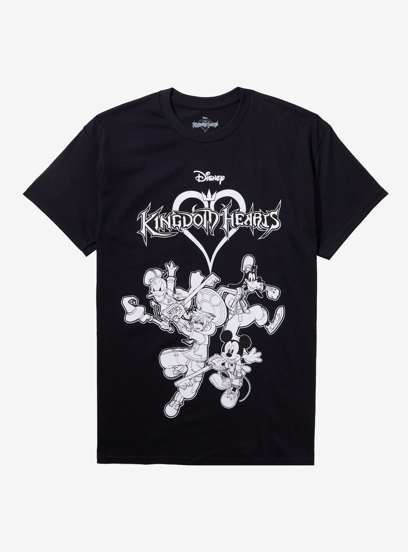 Disney Kingdom Hearts Black & White Group T-Shirt | Trending Graphic Tee For Fans
