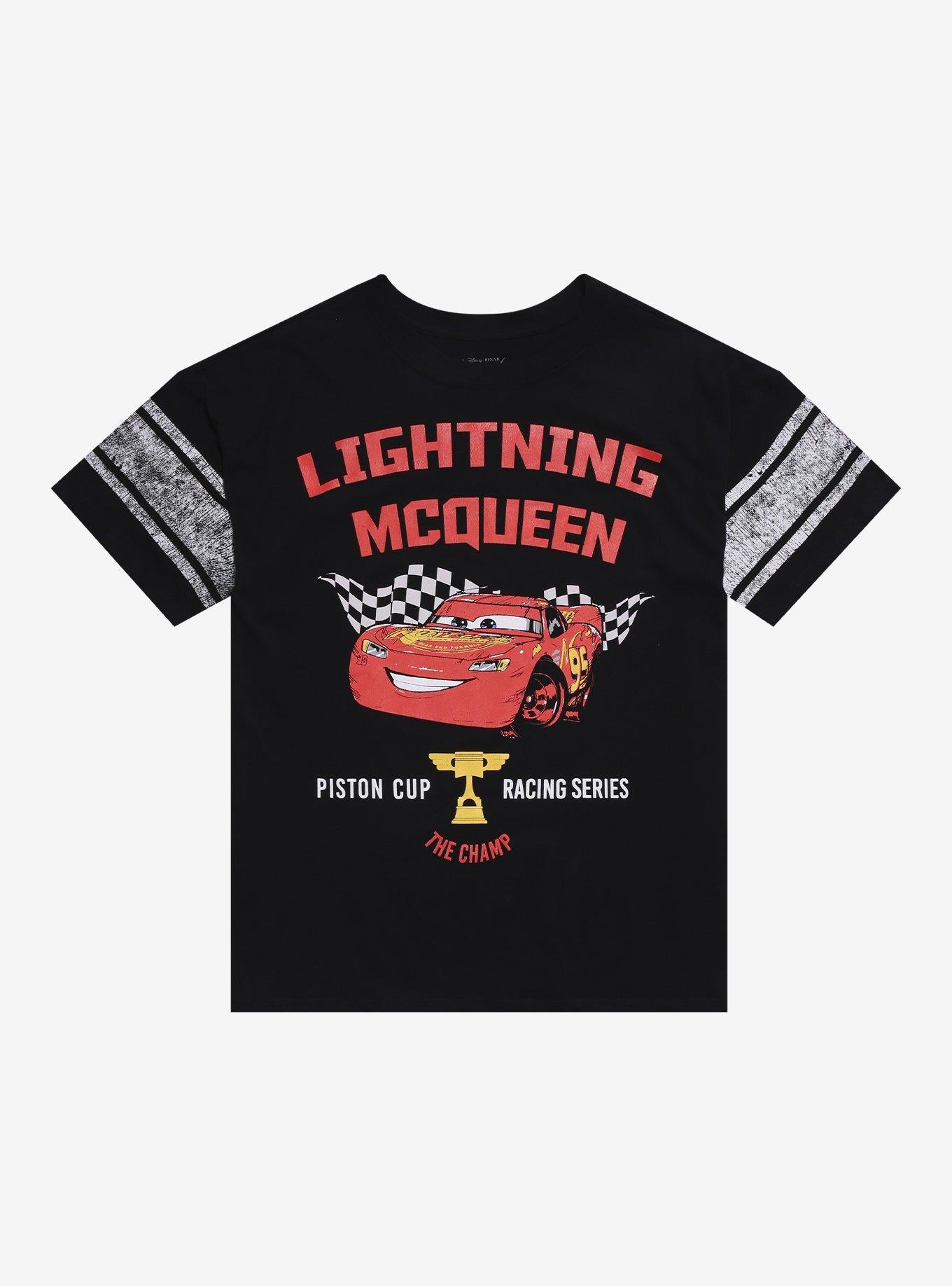 Disney Pixar Cars Lightning McQueen Piston Cup Racing Series Relaxed Fit Girls T-Shirt | Trending Graphic Tee For Fans