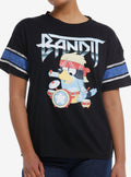 Bluey Bandit Drummer Varsity Girls T-Shirt | Trending Graphic Tee For Fans