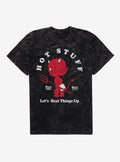 Hot Stuff Let's Heat Things Up Mineral Wash T-Shirt | Trending Graphic Tee For Fans