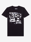 Nothin' To See Here Eyes & Lips Grid Relaxed Fit T-Shirt | Trending Graphic Tee For Fans