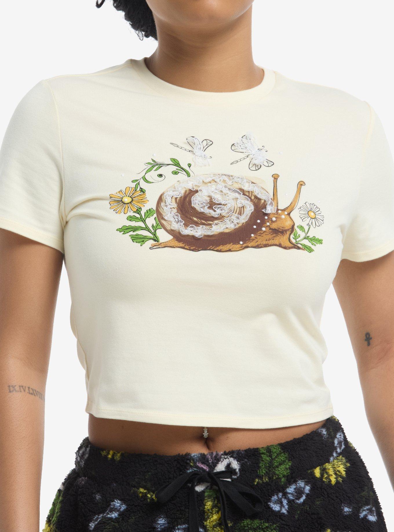 Thorn & Fable Lace Snail Girls Baby T-Shirt | Trending Graphic Tee For Fans