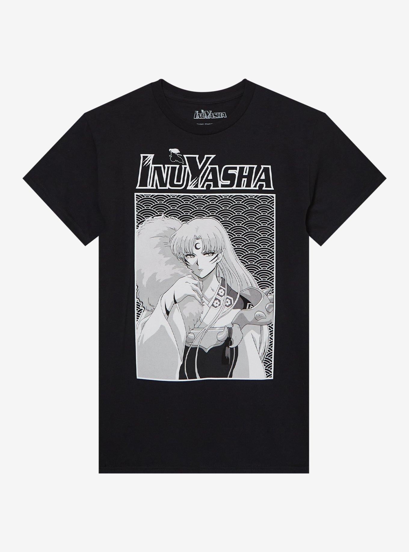 InuYasha Sesshomaru Black & White Portrait Boyfriend Fit Girls T-Shirt | Trending Graphic Tee For Fans