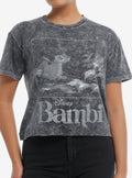 Disney Bambi Portrait Grey Tie-Dye Girls Skimmer T-Shirt | Trending Graphic Tee For Fans