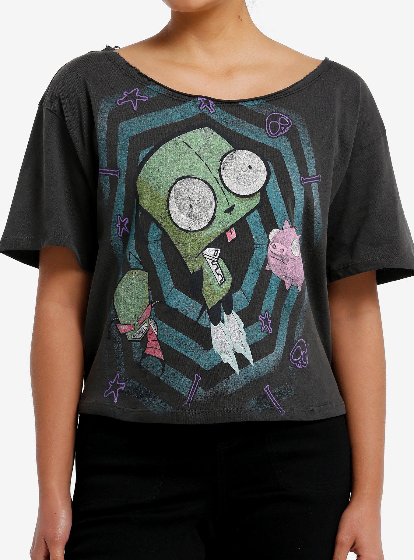 Invader Zim Off-The-Shoulder Girls Crop T-Shirt | Trending Graphic Tee For Fans