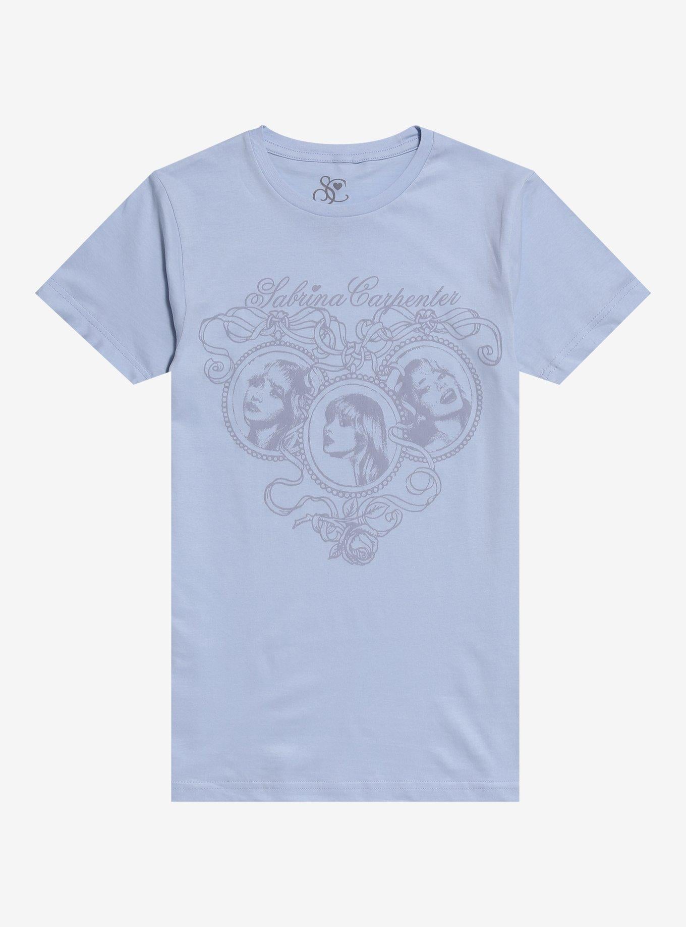 Sabrina Carpenter Ribbon Frame Boyfriend Fit Girls T-Shirt | Trending Graphic Tee For Fans
