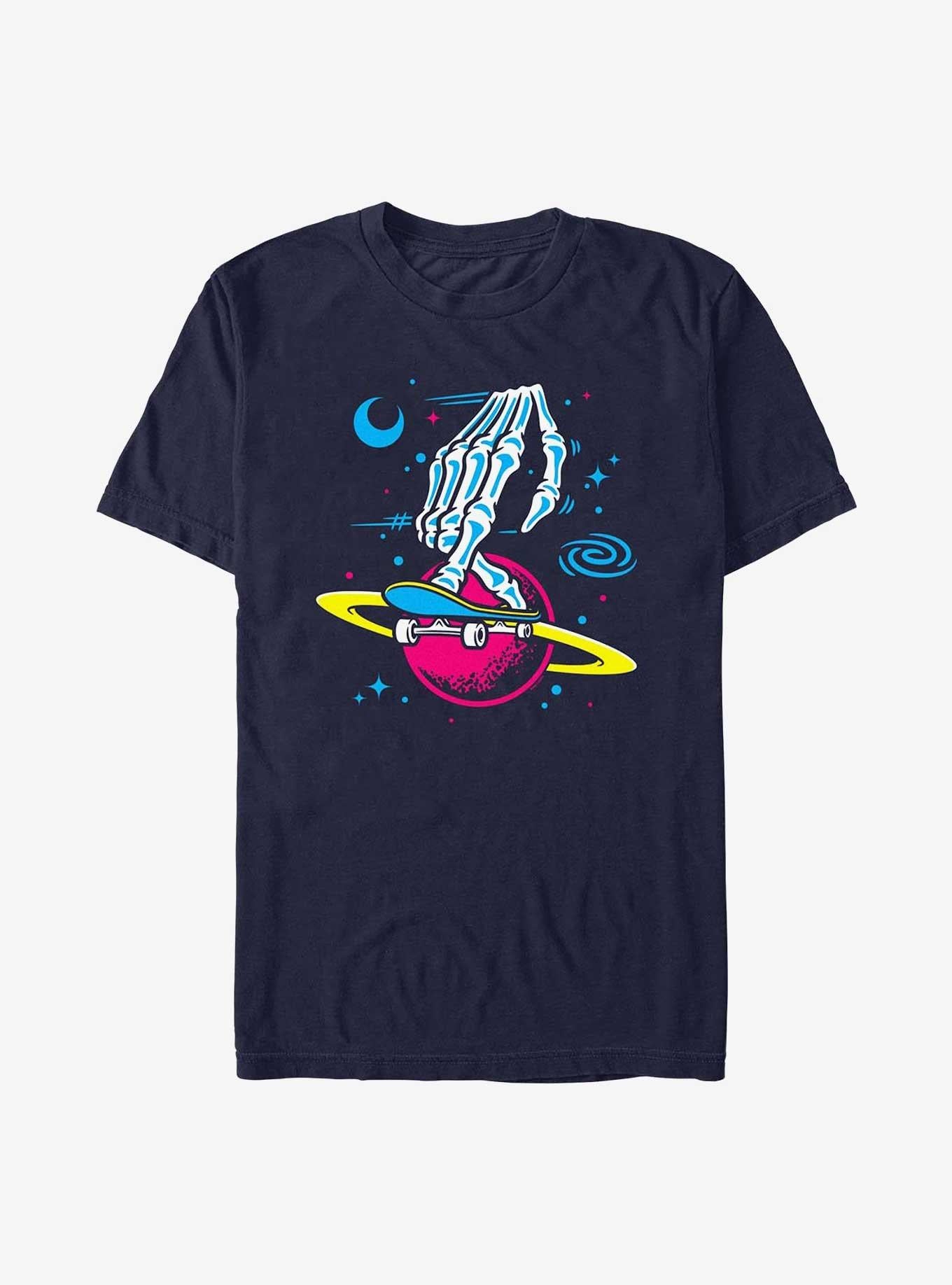 Greg Lutzka Skeletal Hand In Space T-Shirt | Trending Graphic Tee For Fans