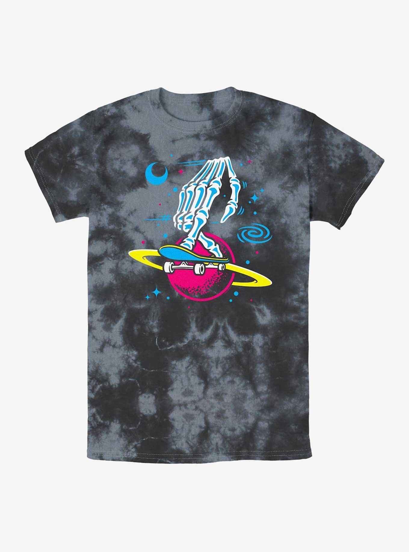 Greg Lutzka Skeletal Hand In Space Tie-Dye T-Shirt | Trending Graphic Tee For Fans