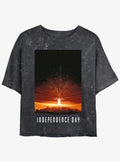 Independence Day Poster City Girls Mineral Wash Crop T-Shirt | Trending Graphic Tee For Fans