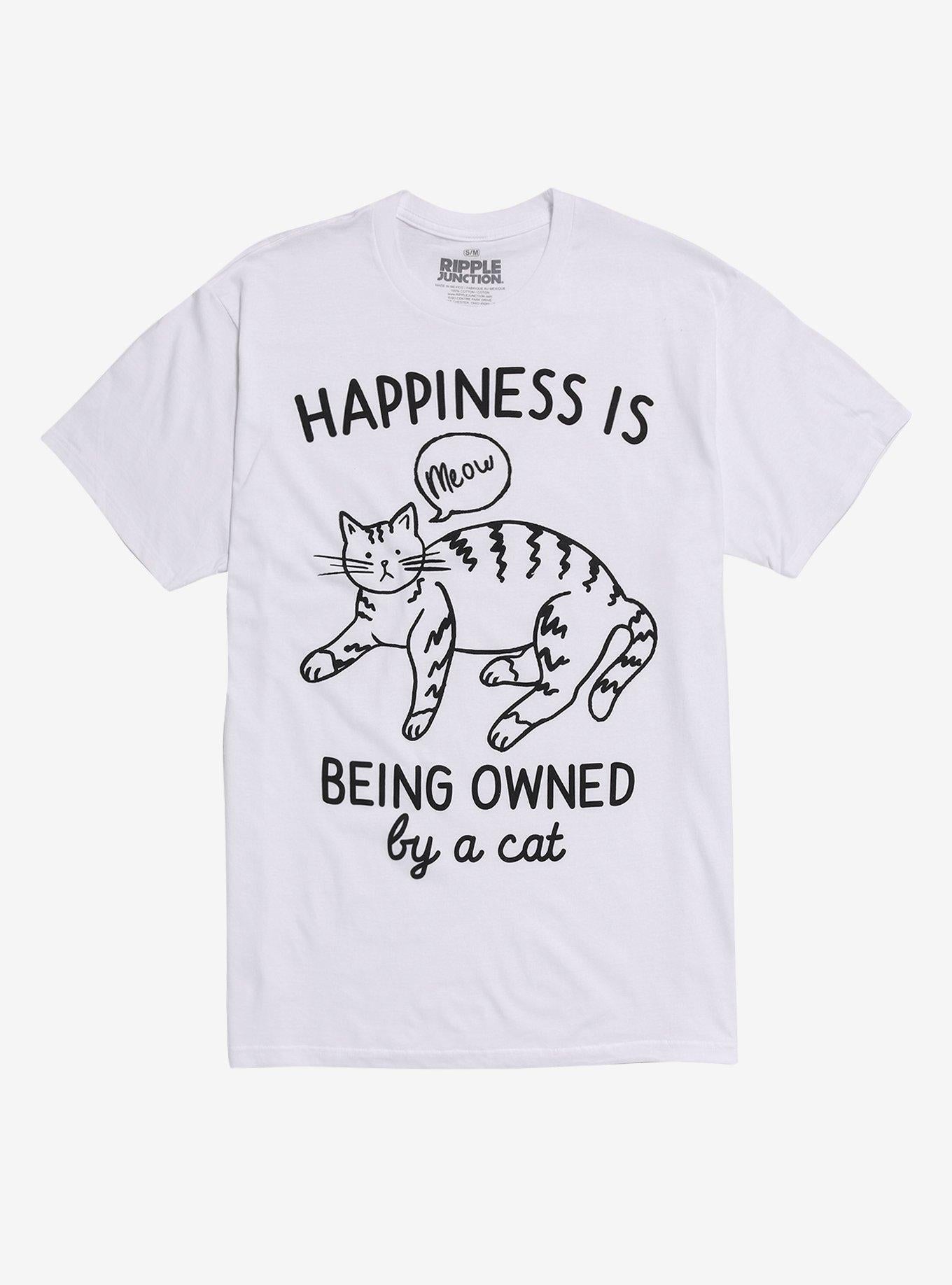 Happiness Cat Boyfriend Fit Girls T-Shirt | Trending Graphic Tee For Fans