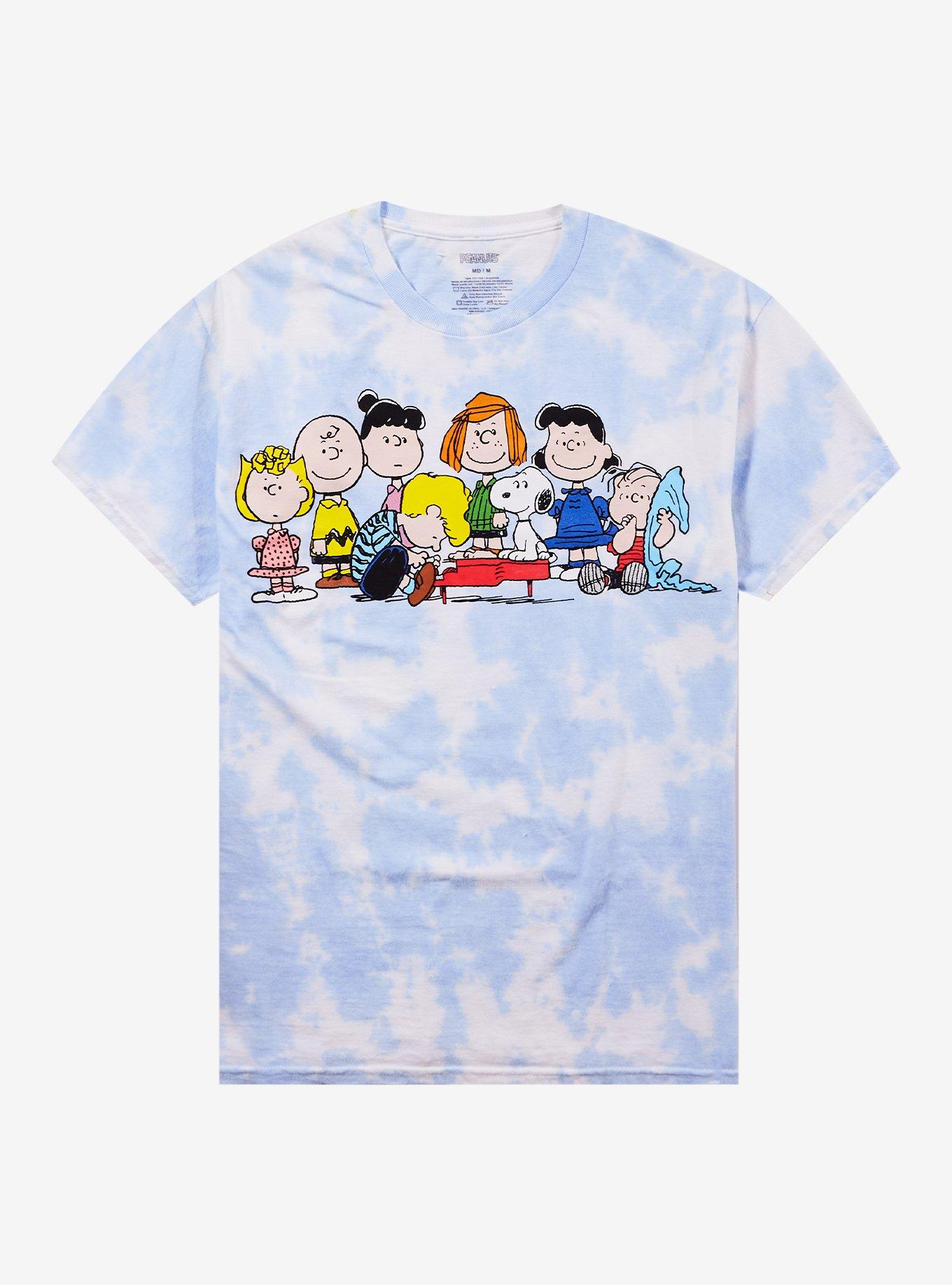 Peanuts Characters Tie-Dye Boyfriend Fit Girls T-Shirt | Trending Graphic Tee For Fans