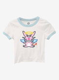 It's Happy Bunny Angel Girls Baby Ringer T-Shirt | Trending Graphic Tee For Fans