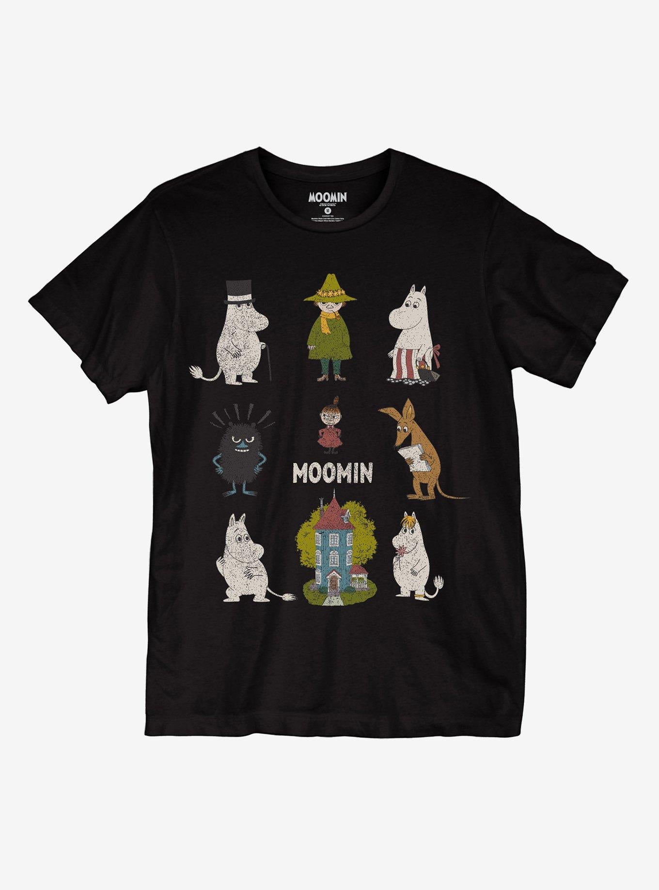 Moomin Character Grid Boyfriend Fit Girls T-Shirt | Trending Graphic Tee For Fans