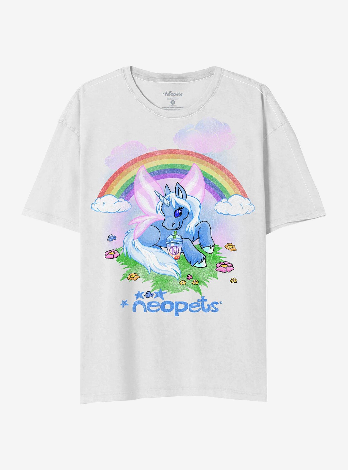 Neopets Uni Rainbow Boyfriend Fit Girls T-Shirt | Trending Graphic Tee For Fans