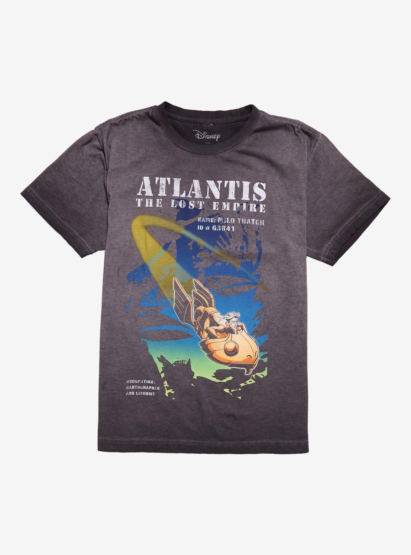 Disney Atlantis The Lost Empire Milo Dark Wash Boyfriend Fit Girls T-Shirt | Trending Graphic Tee For Fans