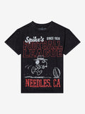 Peanuts Spike Football League Dark Wash T-Shirt | Trending Graphic Tee For Fans