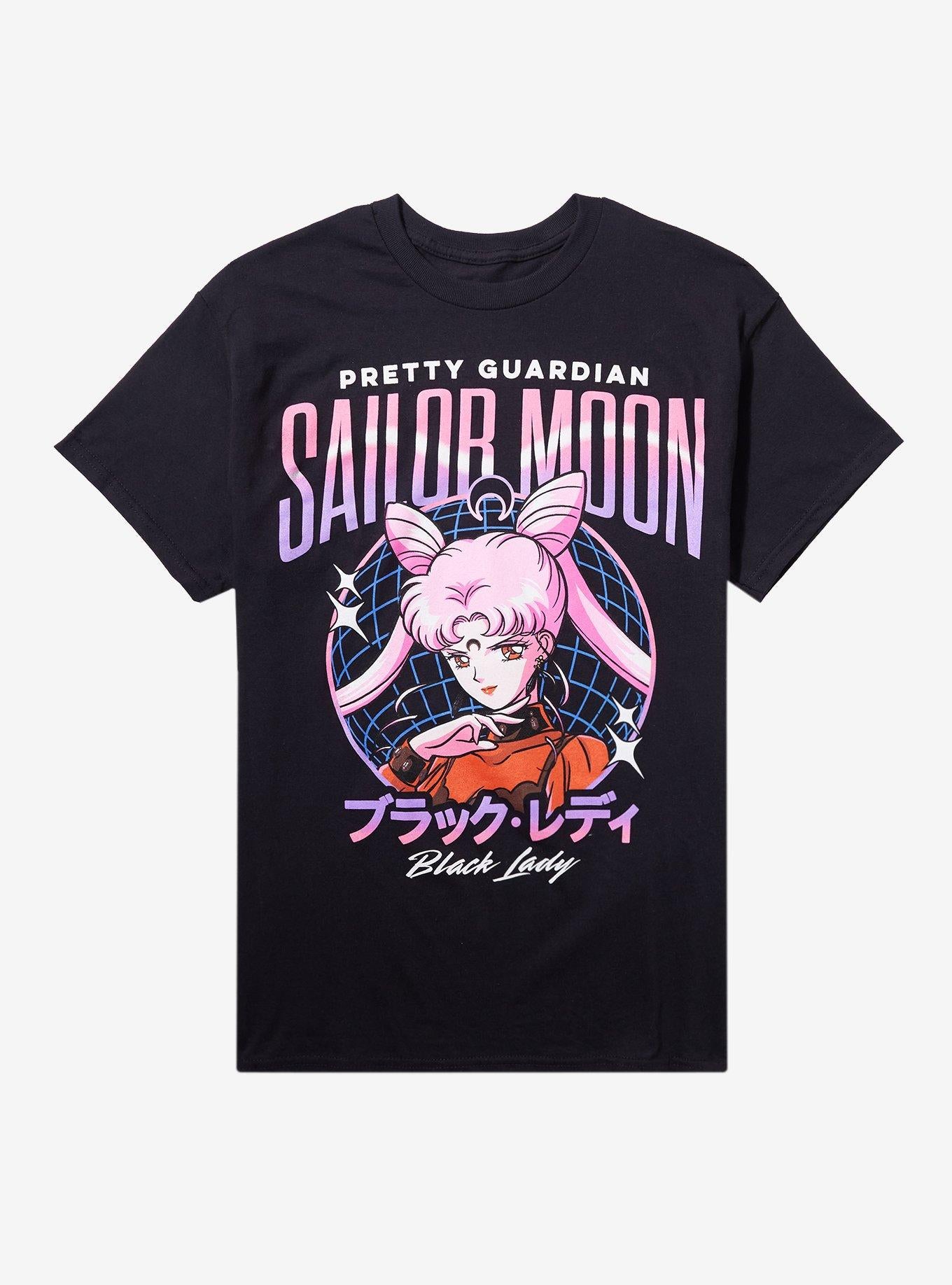 Pretty Guardian Sailor Moon Black Lady Boyfriend Fit Girls T-Shirt | Trending Graphic Tee For Fans