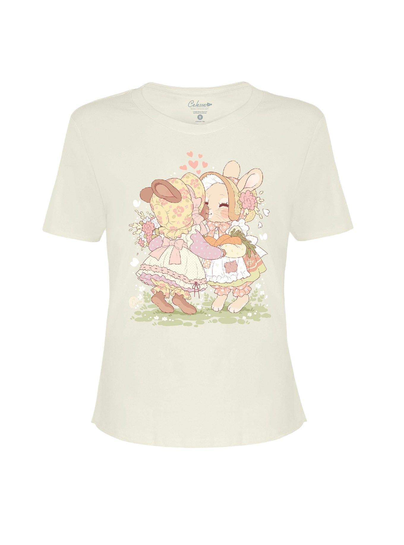 Bunny Kiss Girls By Little Celesse T-Shirt | Trending Graphic Tee For Fans