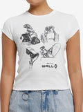 Disney Pixar Wall-E Sketches Girls Skimmer T-Shirt | Trending Graphic Tee For Fans