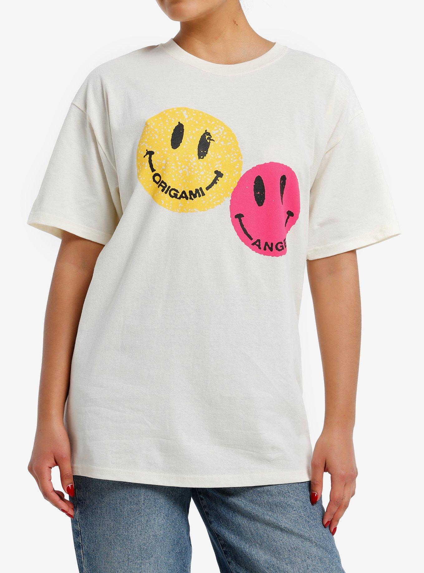 Origami Angel Smiling Face Girls Oversized T-Shirt | Trending Graphic Tee For Fans