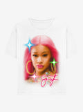 Saweetie Airbrush Portrait Relaxed Fit Girls T-Shirt | Trending Graphic Tee For Fans