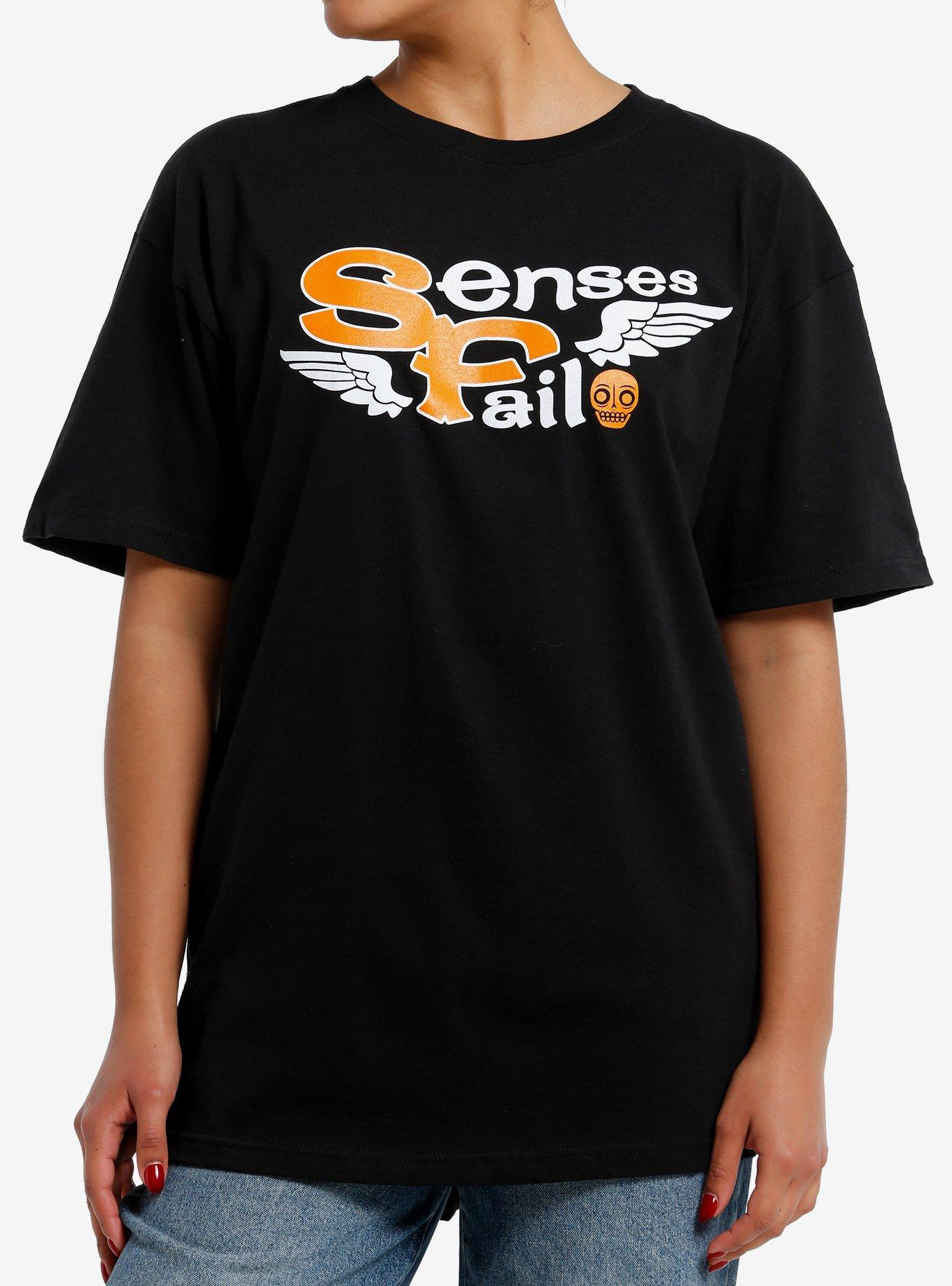 Senses Fail Wings Logo Girls Oversized T-Shirt | Trending Graphic Tee For Fans