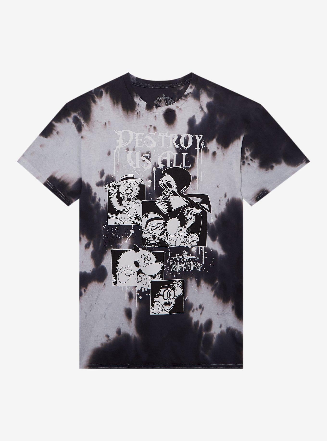 The Grim Adventures Of Billy & Mandy Collage Tie-Dye Girls T-Shirt | Trending Graphic Tee For Fans