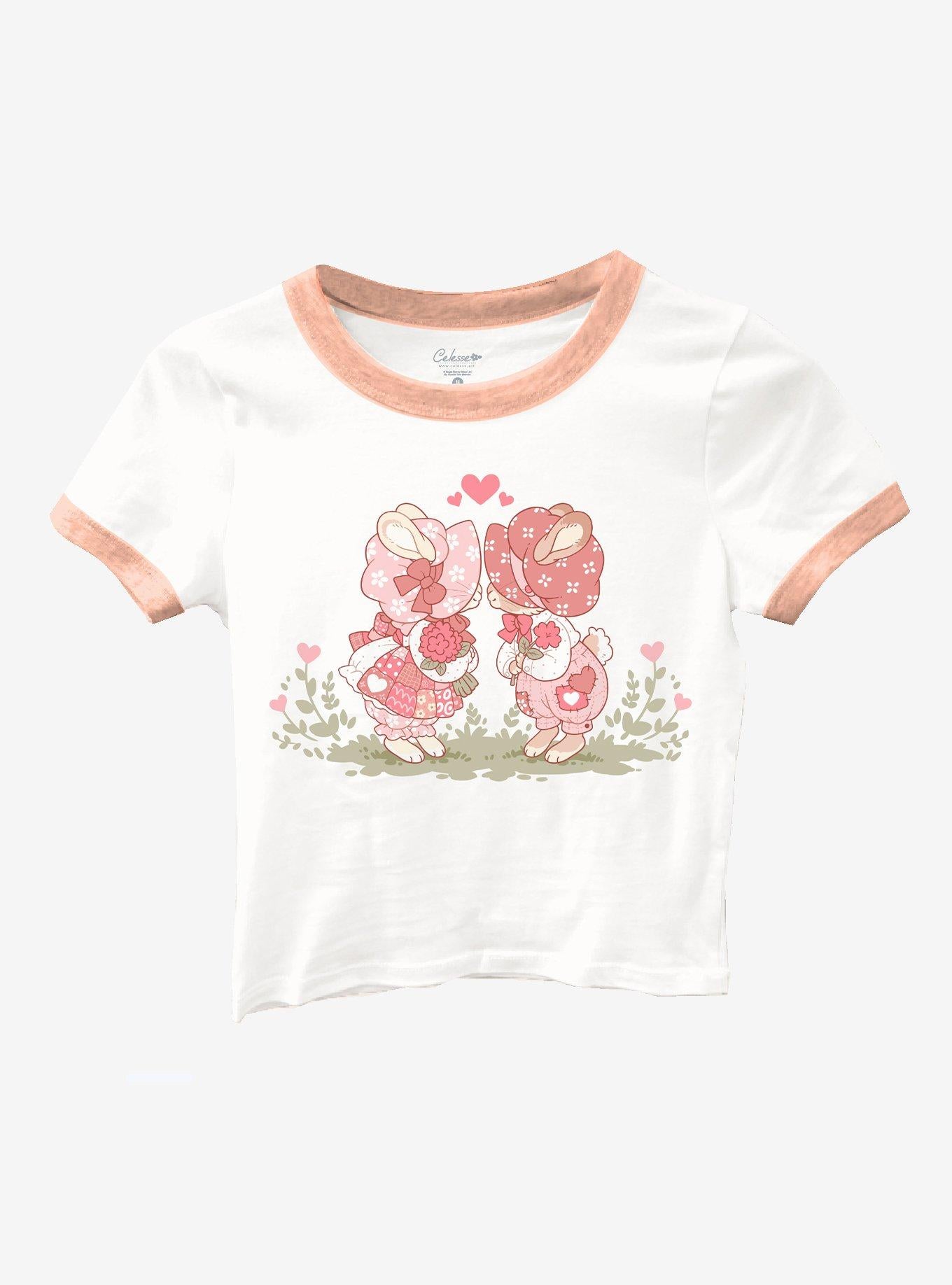 Bunny Kiss Girls Baby Ringer T-Shirt | Trending Graphic Tee For Fans