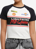 Disney Pixar Cars Lightning McQueen Racing Girls Raglan Baby T-Shirt | Trending Graphic Tee For Fans