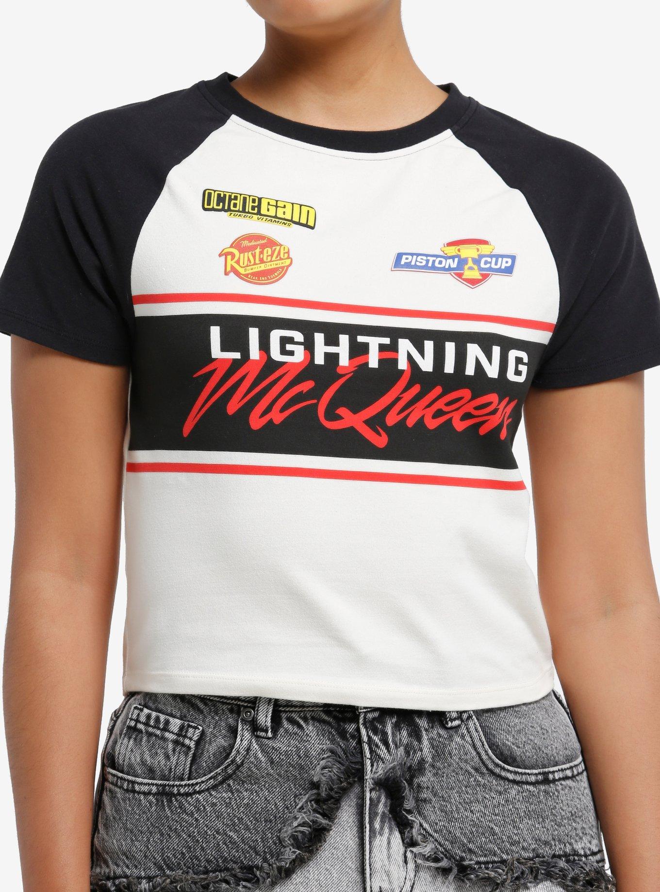 Disney Pixar Cars Lightning McQueen Racing Girls Raglan Baby T-Shirt | Trending Graphic Tee For Fans