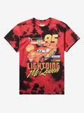 Disney Pixar Cars Lightning McQueen Tie-Dye Boyfriend Fit Girls T-Shirt | Trending Graphic Tee For Fans