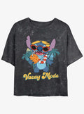 Disney Lilo & Stitch On Vacay Girls Mineral Wash Crop T-Shirt | Trending Graphic Tee For Fans