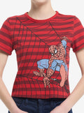 Marvel Spider-Man Stripe Girls Ringer Baby T-Shirt | Trending Graphic Tee For Fans