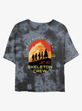 Skeleton Crew Group Silhouettes Tie Dye Crop Girls T-Shirt | Trending Graphic Tee For Fans