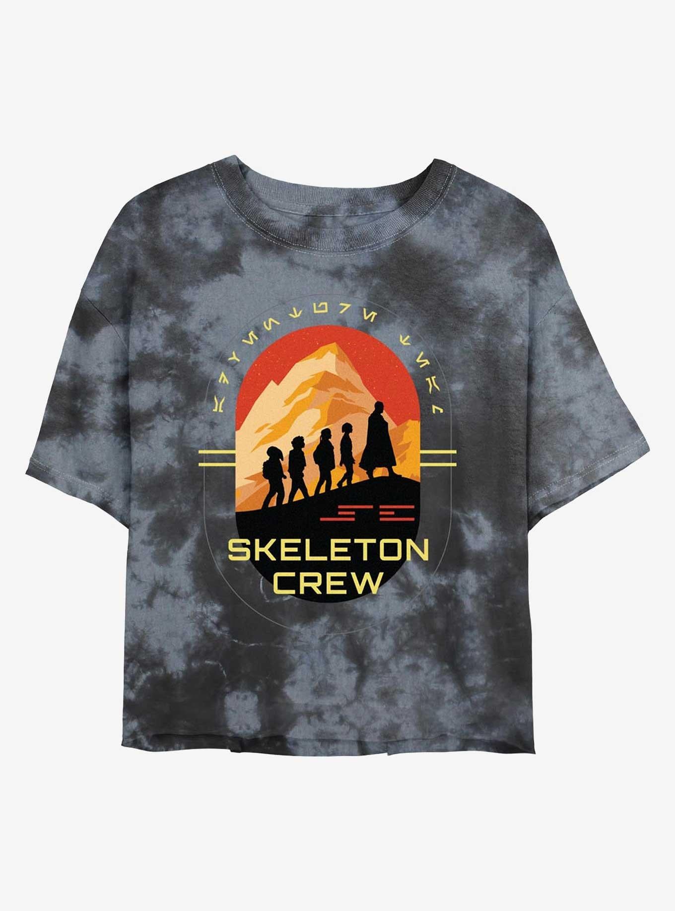 Skeleton Crew Group Silhouettes Tie Dye Crop Girls T-Shirt | Trending Graphic Tee For Fans