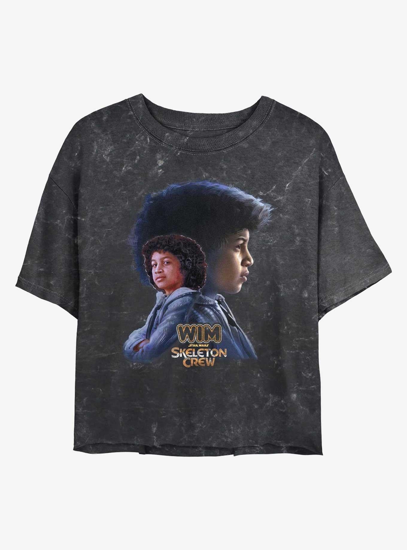 Skeleton Crew Just Wim Mineral Wash Girls Crop T-Shirt | Trending Graphic Tee For Fans