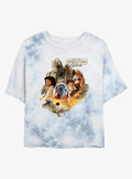 Skeleton Crew Cool Blue Crew Tie Dye Crop Girls T-Shirt | Trending Graphic Tee For Fans