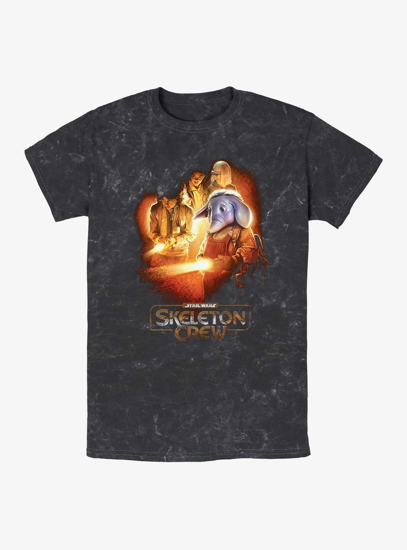 Skeleton Crew Elephant Light Vision Mineral Wash T-Shirt | Trending Graphic Tee For Fans