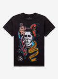 Halloween Michael Meyers Tattoo Mineral Wash T-Shirt | Trending Graphic Tee For Fans