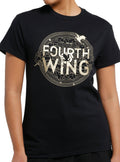 Fourth Wing Metallic Logo Boyfriend Fit Girls T-Shirt | Trending Graphic Tee For Fans