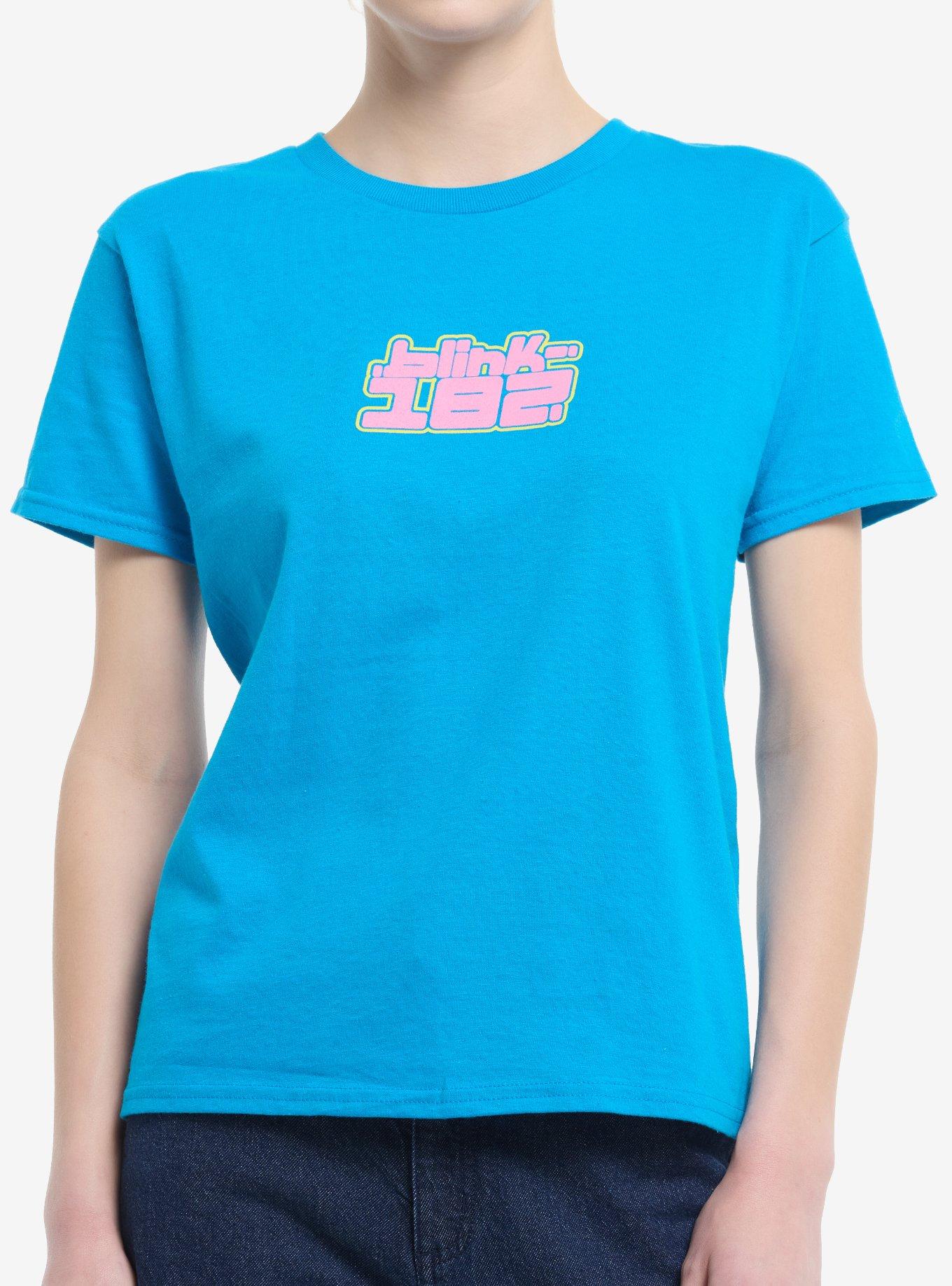 Blink-182 Pink Logo Shrunken Fit Girls T-Shirt | Trending Graphic Tee For Fans