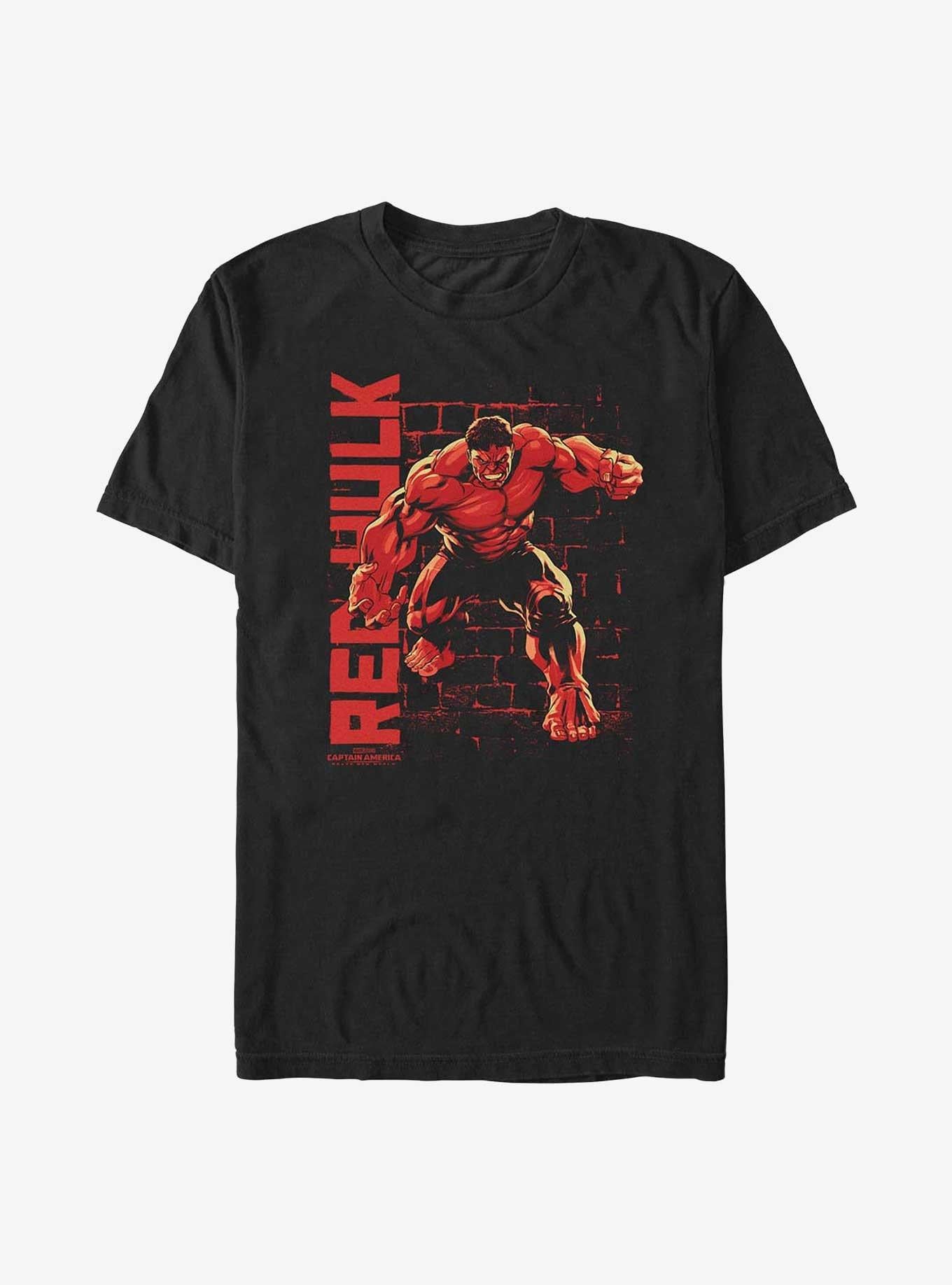 Marvel Captain America Brave New World Stone Wall Red Hulk Pose T-Shirt | Trending Graphic Tee For Fans