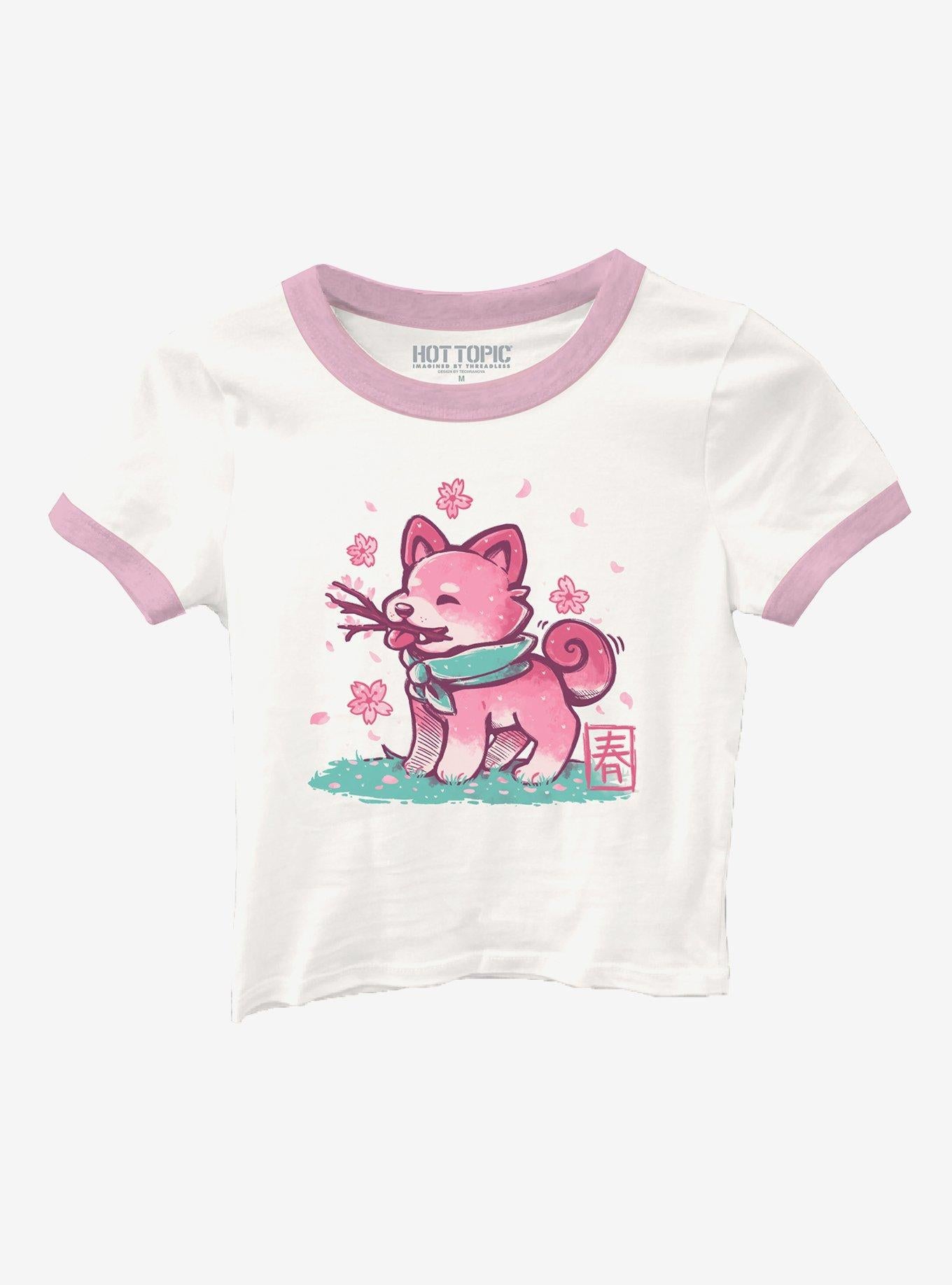 Sakura Shiba Girls Ringer Baby T-Shirt | Trending Graphic Tee For Fans