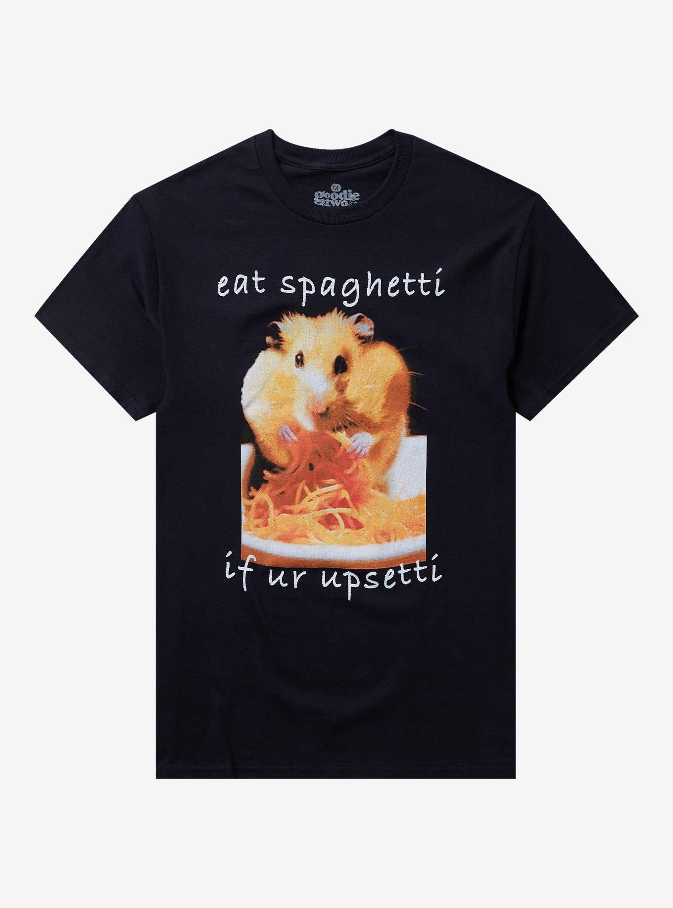 Hamster Spaghetti Upsetti By Goodie Two Sleeves T-Shirt | Trending Graphic Tee For Fans
