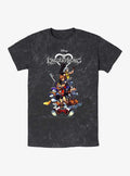 Disney Kingdom Hearts Group With Logo Mineral Wash T-Shirt | Trending Graphic Tee For Fans