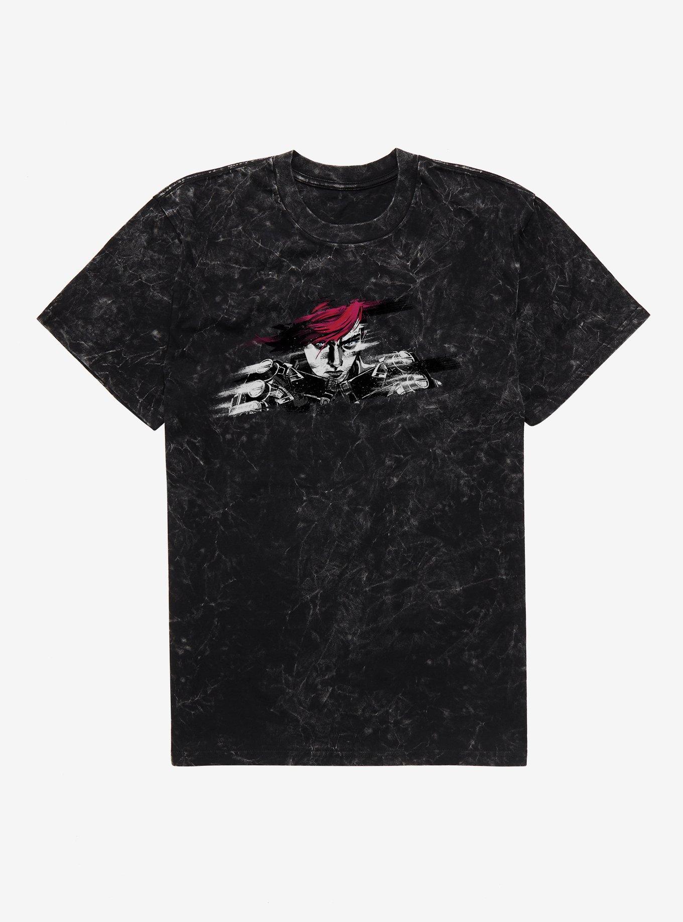 Arcane Up Close Vi Mineral Wash T-Shirt | Trending Graphic Tee For Fans